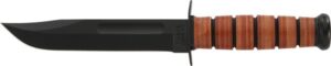 KA-BAR FIGHTING/UTILITY KNIFE - 7" W/LEATHER SHEATH US NAVY