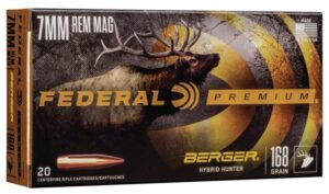 Federal Classic Hunter Berger Hybrid Rifle Ammunition 7mm Rem Mag 168 gr 2870 fps 20/ct