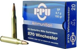 PPU Rifle Ammunition .270 Win 150 gr SP 2850 fps 20/ct