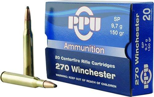 PPU Rifle Ammunition .270 Win 150 gr SP 2850 fps 20/ct