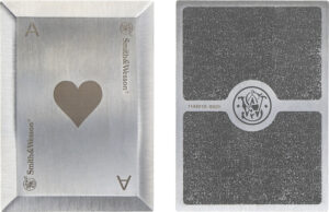 S&W BULLSEYE THROWING CARDS - 4-PACK SS LASER ETCHED W/SHTH