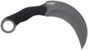 SCHRADE KNIFE BONEYARD 5.2" - FIXED KARAMBIT MATTE SS/BLACK