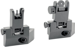 JE FLIP UP FRONT/REAR SIGHT - 45 DEGREE OFFSET ALUMINUM BLK