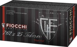 FIOCCHI 7.62X25 TOKAREV - 85GR FMJ 50RD 20BX/CS