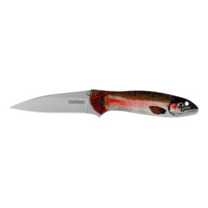Kershaw Leek Folding Knife 3" Drop Point Blade Rainbow Trout