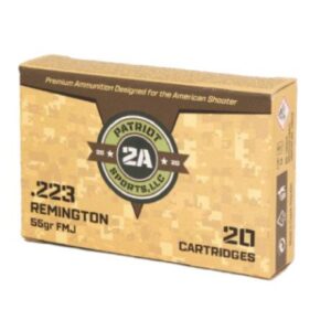 Patriot Sports Rifle Ammunition .223 Rem 55gr FMJ 3280 fps 20/ct