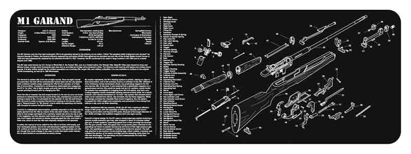 TEKMAT ARMORERS BENCH MAT - 12"X36" M1 GARAND BLACK