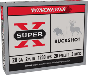 WINCHESTER SUPER-X 20GA 2.75" - #3 BUCK 20 PELLETS 5RD 50BX/CS