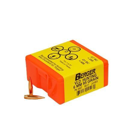 Berger Match Grade Hunting Bullets 6mm .243″ 95 gr VLD Hunter 100/rd