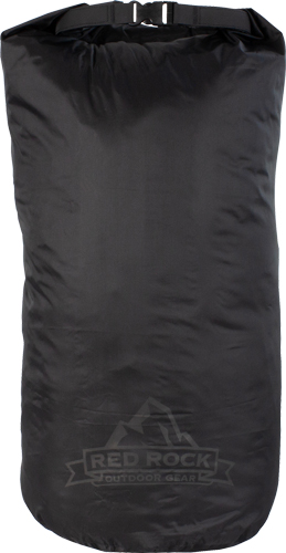 RED ROCK ROLL TOP DRY BAG - 25 LITER WATERPROOF BLACK