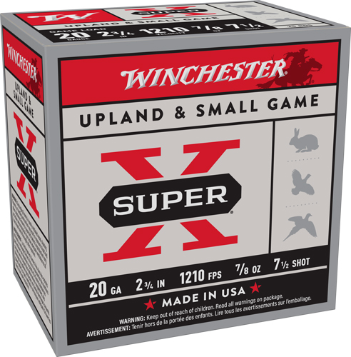 WINCHESTER SUPER-X 20GA 2.75" - 7/8OZ 7.5 1210FPS 250RD CASE