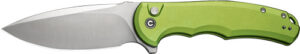 CIVIVI KNIFE PRAXIS 3.75" LIME - GREEN ALUMINUM/SATIN BUTTON LK