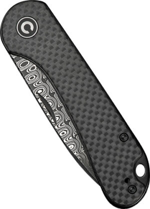 CIVIVI KNIFE ELEMENTUM SLIP - JOINT 2.9" CRBN FBR/DAMASCUS