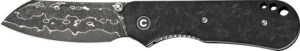 CIVIVI KNIFE CRABBY 2.7" - SHREDDED CARBON FIBER DAMASCUS