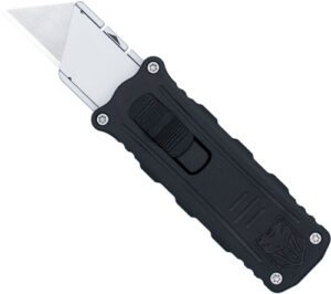 COBRATEC SIDE BUTTON OTF 1.75" - BLACK/SILVER UTILITY KNIFE