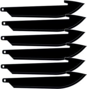 OUTDOOR EDGE 3.5" REPLACEMENT - BLADES 6-PACK BLACK BLADES