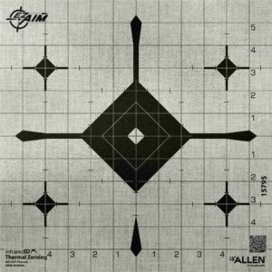 Allen EZ Aim Thermal ID Grid Bullseye Paper Target 12" x 12" - Gray