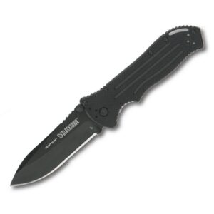 Bear & Son Blackhawk Point Man Sideliner Folding Knife 3-3/8" Drop Point Blade Black