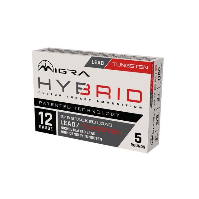 Migra Hybrid Turkey HD Tungsten/Nickel Plated Lead Stack Shotshells 12ga 3" 2oz 1100 fps #5 & #9 5/ct