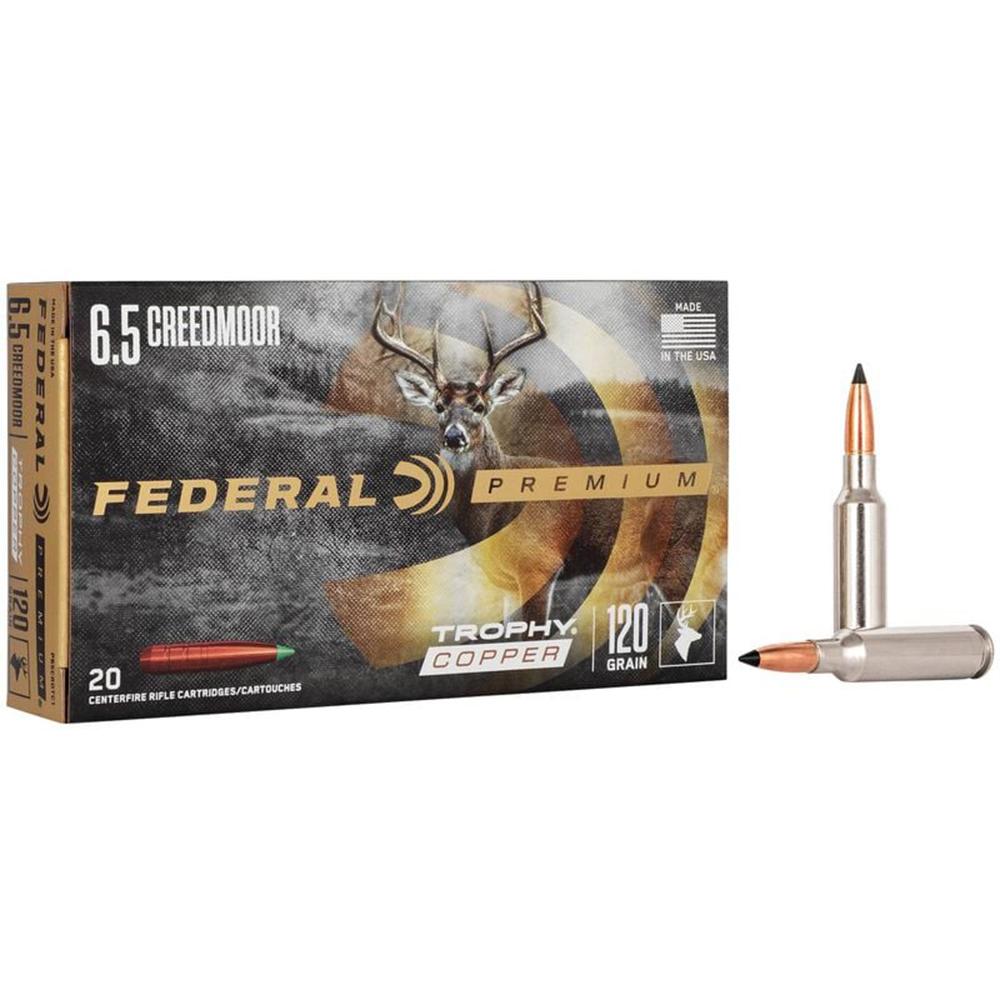 Federal Premium Trophy Copper Rifle Ammunition 6.5 Creedmoor 120gr TC 20/ct