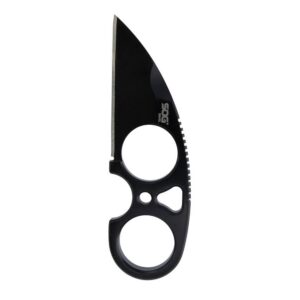 SOG Knives Snarl Blackout Fixed Blade Knife 2.3" Sheepsfoot Blade Black Blister