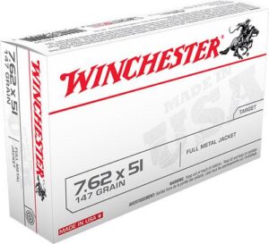 Winchester USA Rifle Ammunition 7.62 Nato 147 gr FMJ  - 20/box