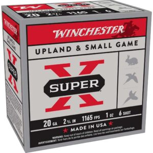 Winchester Super-X Heavy Game Shotshells 20 ga 2-3/4" 1 oz 1165 fps #6 25/ct