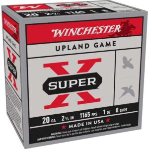 Winchester Super-X Heavy Game Shotshells 20 ga 2-3/4" 1 oz 1165 fps #8 25/ct