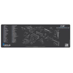 CZ SCORPION EVO 3 SCHEMATIC PROMAT - CHARCOAL GRAY/CERUS BLUE