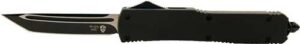 TEMPLAR KNIFE SLIM OTF BLACK - RUBBER 3.1" BLACK TANTO